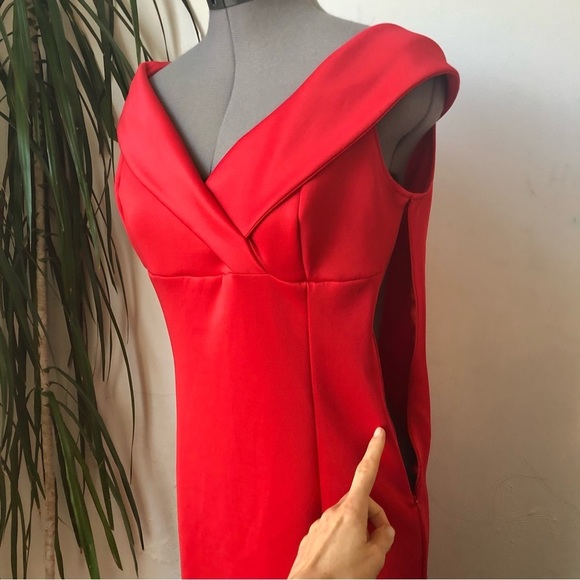 LOVESAINTS Women’s European Brand Red V Neck Dress Size L - Picture 6 of 9